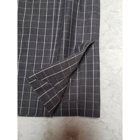 Banana Republic Womens Pencil Cut Straight Skirt Back Zipper Plaid Size 6 Gray - Picture 4 of 7